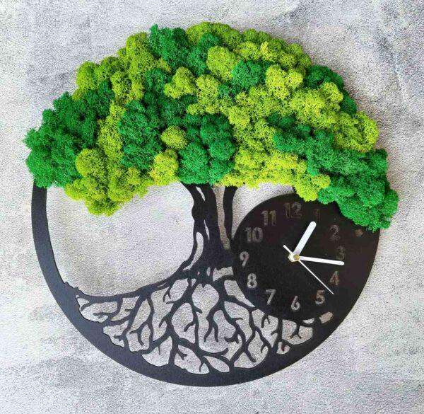 zegar obraz chrobotek reniferowy drzewo