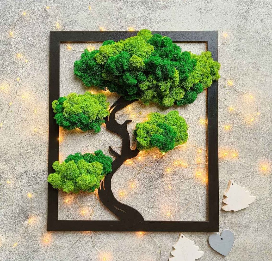 drzewo bonsai z mchem prezent na święta