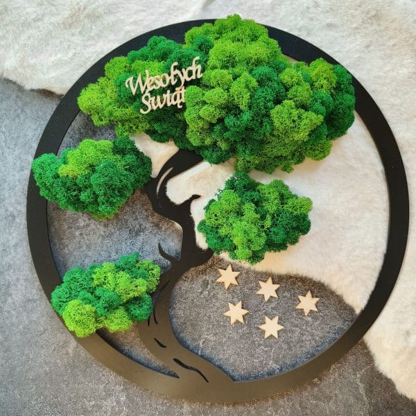 Drzewo Bonsai z chrobotkiem reniferowym: 39cm -prezent świąteczny