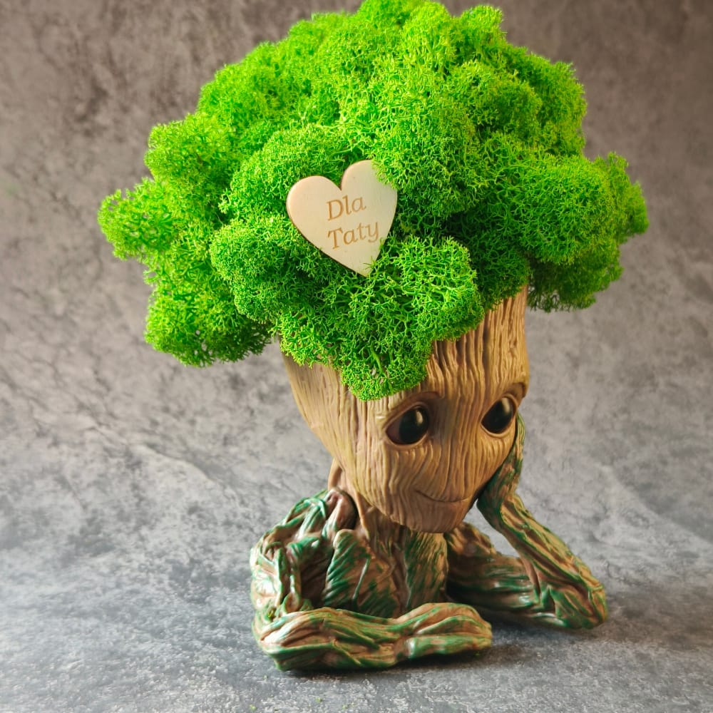 Groot - figurka z mchem - prezent dla Taty - obrazek 2