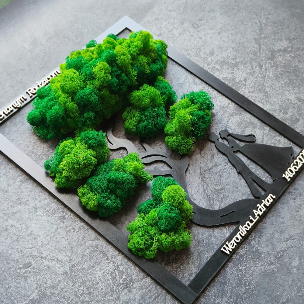 Drzewo bonsai z młodą parą i dedykacją (dla pary młodej, dziadków, rodziców) - obrazek 2